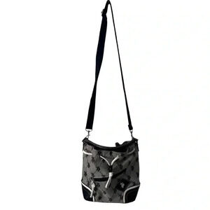US Polo Assn | Monogram Canvas Bucket  Bag With Crossbody Strap